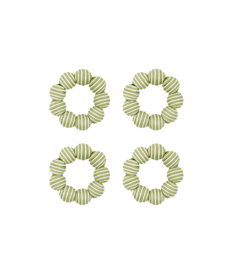 Rebecca Udall Set of 4 Striped Napkin Rings, Sage