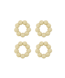 Rebecca Udall Set of 4 Striped Napkin Rings, Taupe