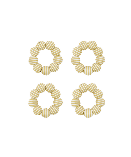 Rebecca Udall Set of 4 Striped Napkin Rings, Taupe
