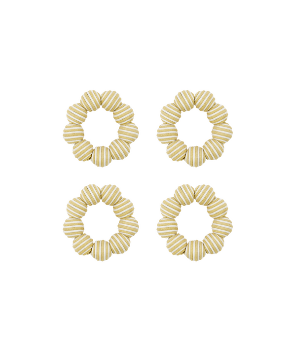 Rebecca Udall Set of 4 Striped Napkin Rings, Taupe