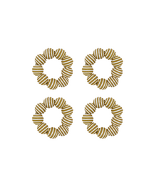 Rebecca Udall Set of 4 Striped Napkin Rings, Tobacco