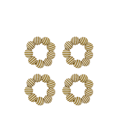 Rebecca Udall Set of 4 Striped Napkin Rings, Tobacco