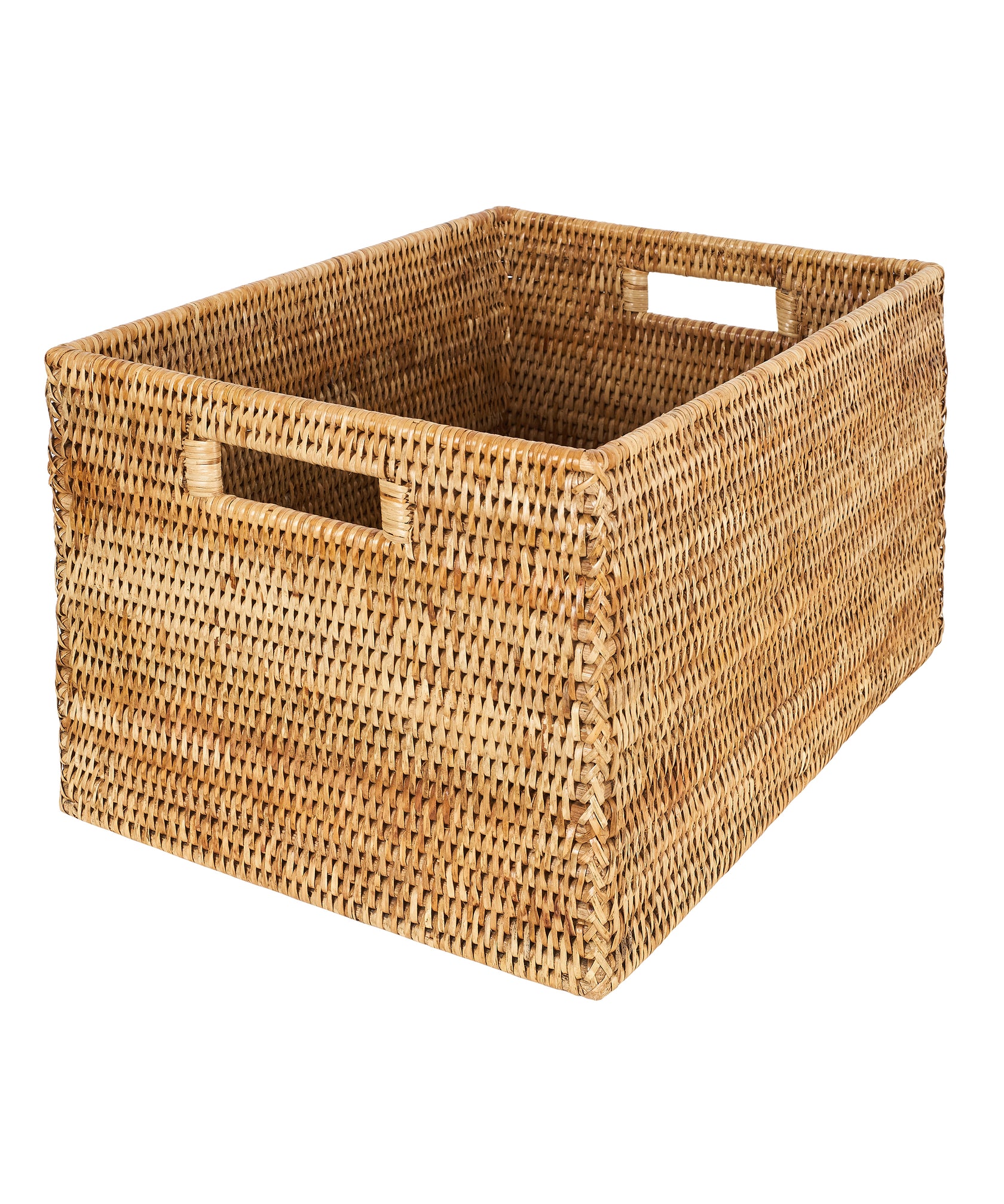 Rattan Storage Baskets, Natural, Large, Cut Out