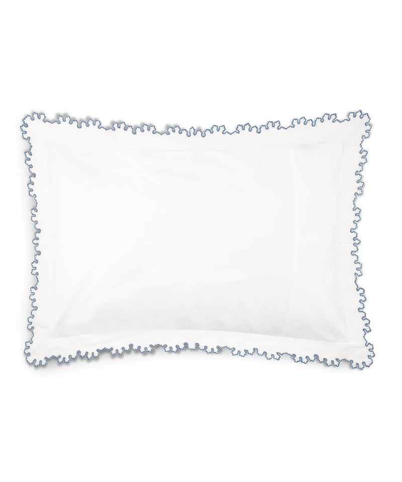 Rebecca Udall, Thea Scalloped Bed Linen, Denim, Cut Out, White Background