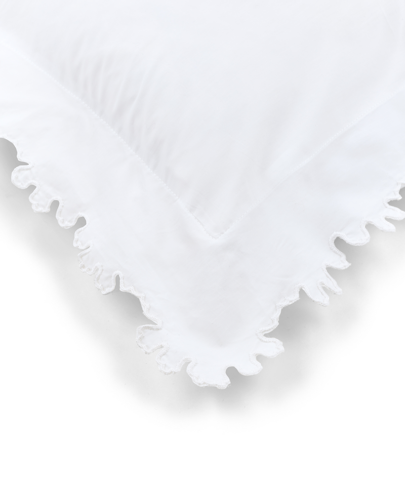 Thea Scalloped Boudoir Pillowcase, White, Detail