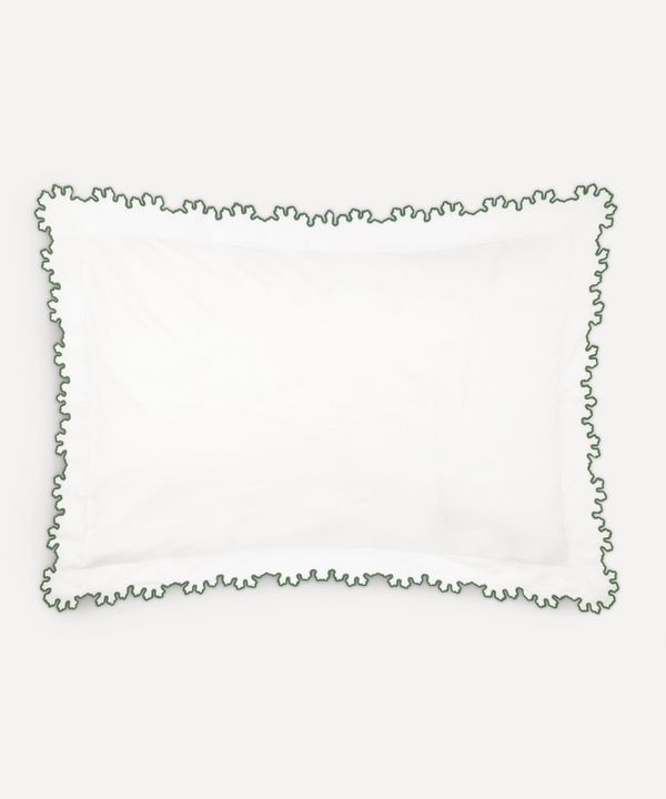 Thea Scalloped Bed Linen, Fern Green