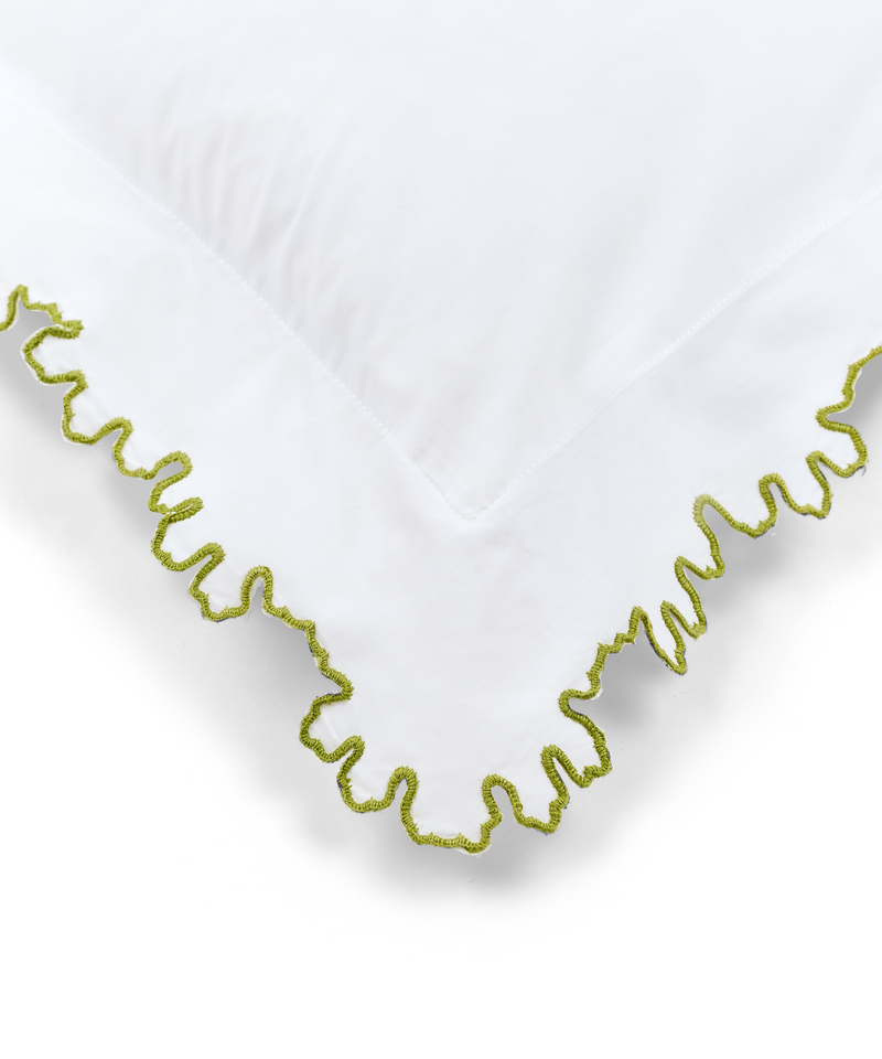 Thea Scalloped Boudoir Pillowcase, Chartreuse