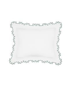 Thea Scalloped Boudoir Pillowcase, Fern