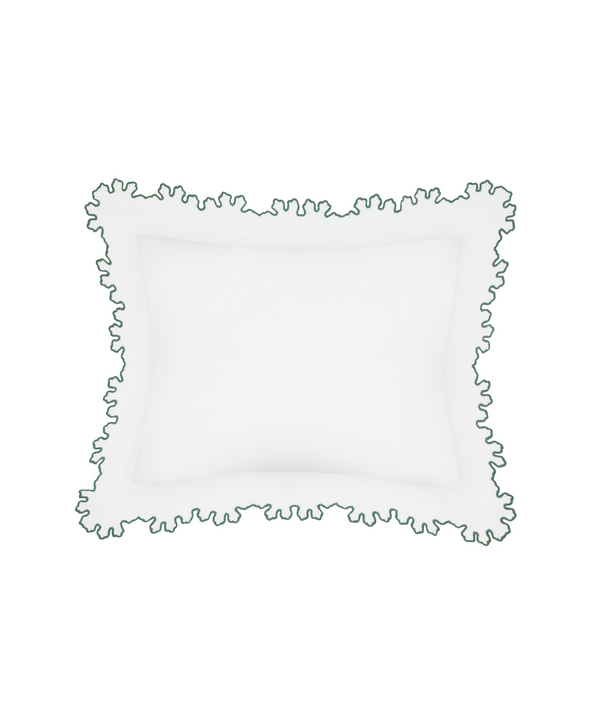 Thea Scalloped Boudoir Pillowcase, Fern