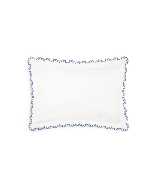 Thea Scalloped Bed Linen, Denim Blue, Pillowcase Cut Out
