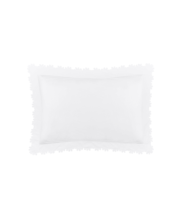 Thea Scalloped Pillowcase, White