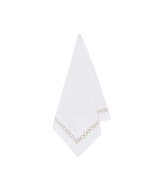 Pair of Theodora Linen Napkins, Gold, Draped