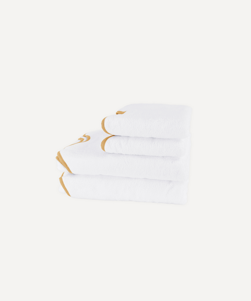 Black towel with gold trim hotsell
