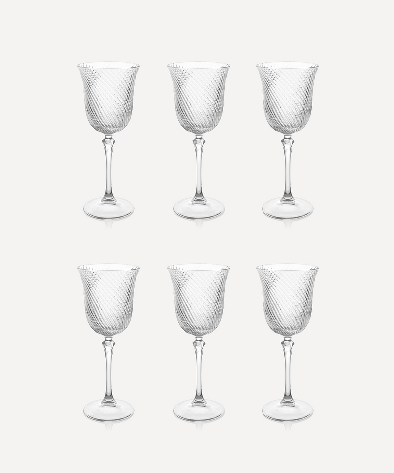 Rebecca Udall, Julia Twisted Cut Crystal White Wine Glasses