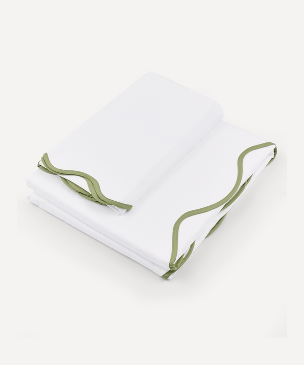 Alexandra Wavy Scalloped Bed Linen, Sage Green