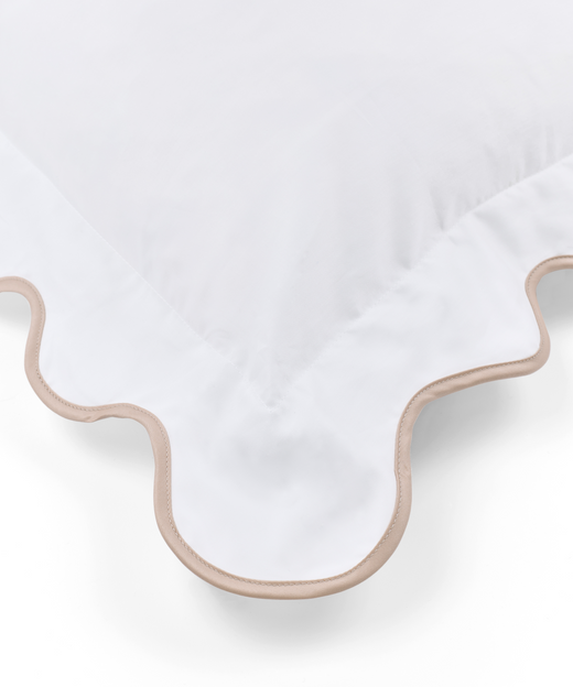 Rebecca Udall Scalloped Wavy Bed Linen, Plaster Pink Scalloped Design