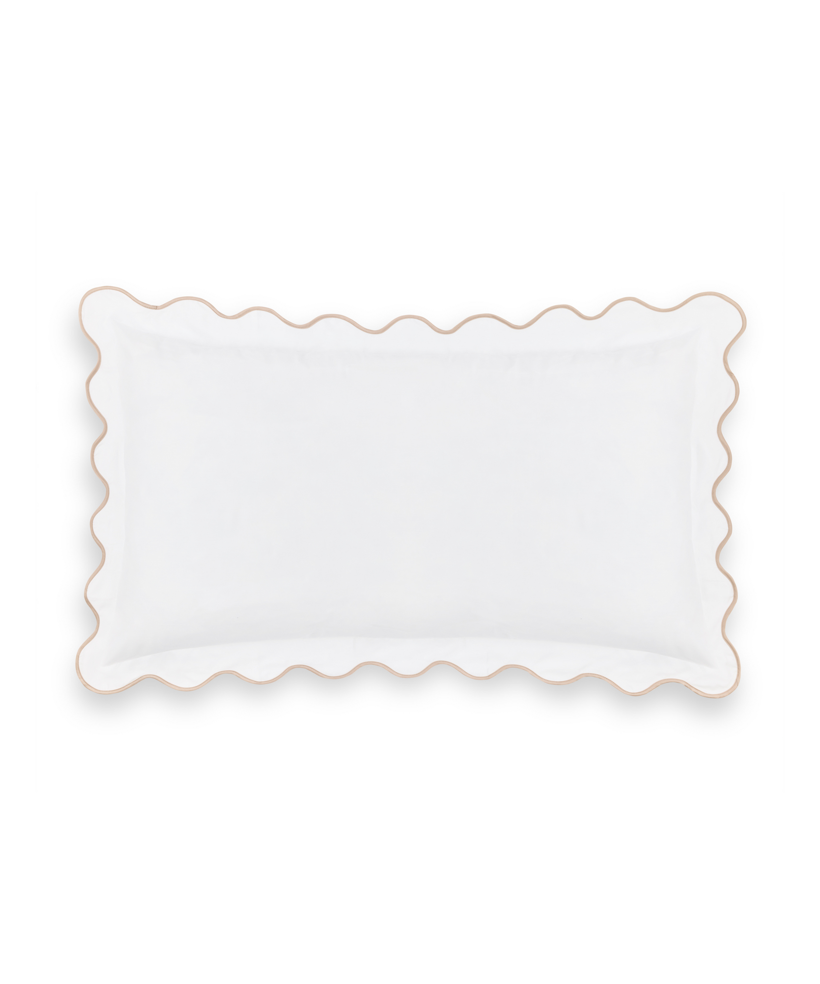 Rebecca Udall Alexandra Wavy Scalloped Bed Linen, Plaster Pink Flat Pillow