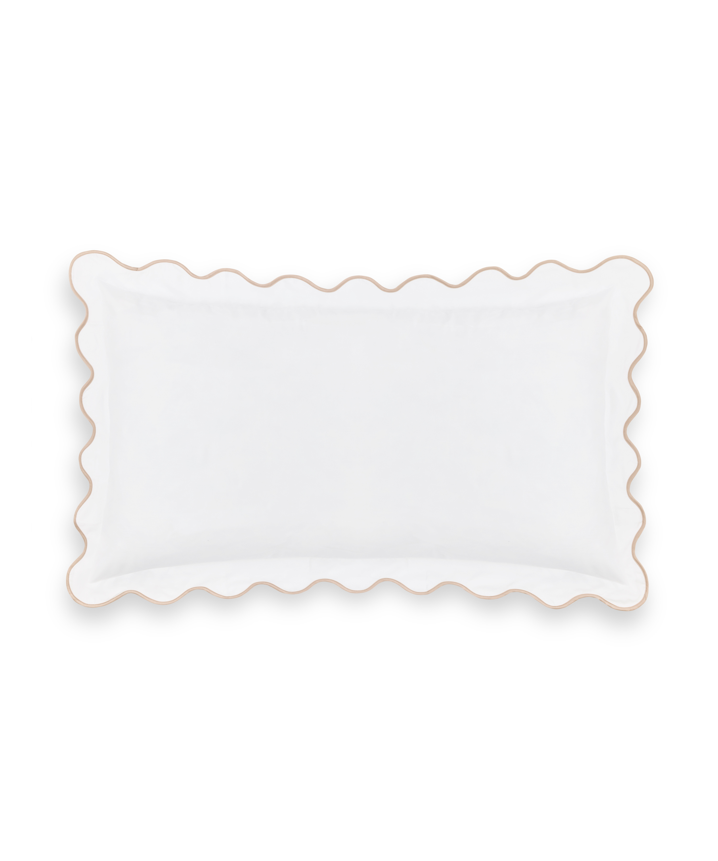 Pair of Alexandra Wavy Scalloped Pilllowcases, Plaster Pink