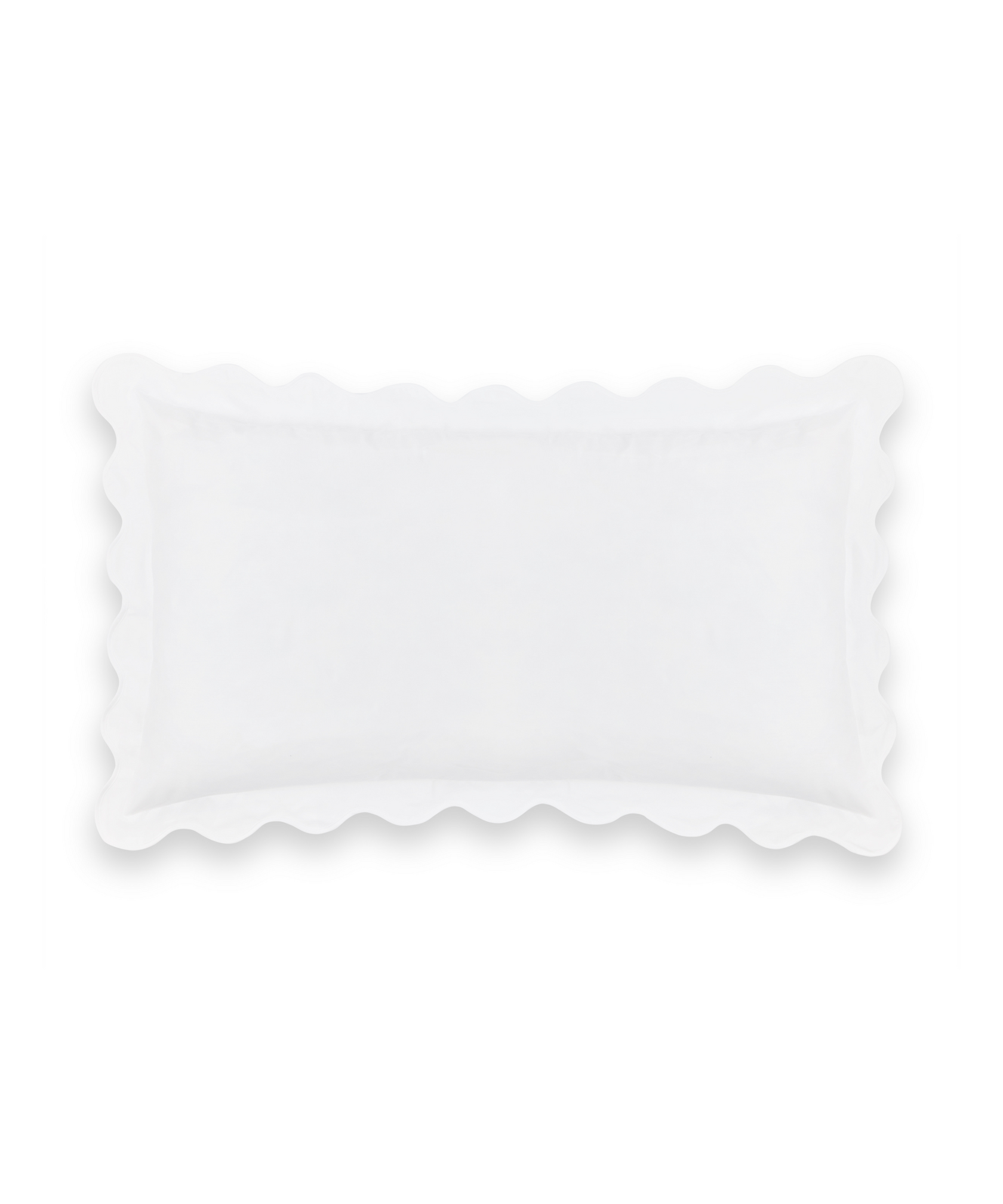 Pair of Alexandra Wavy Scalloped Pilllowcases, White, Cut Out