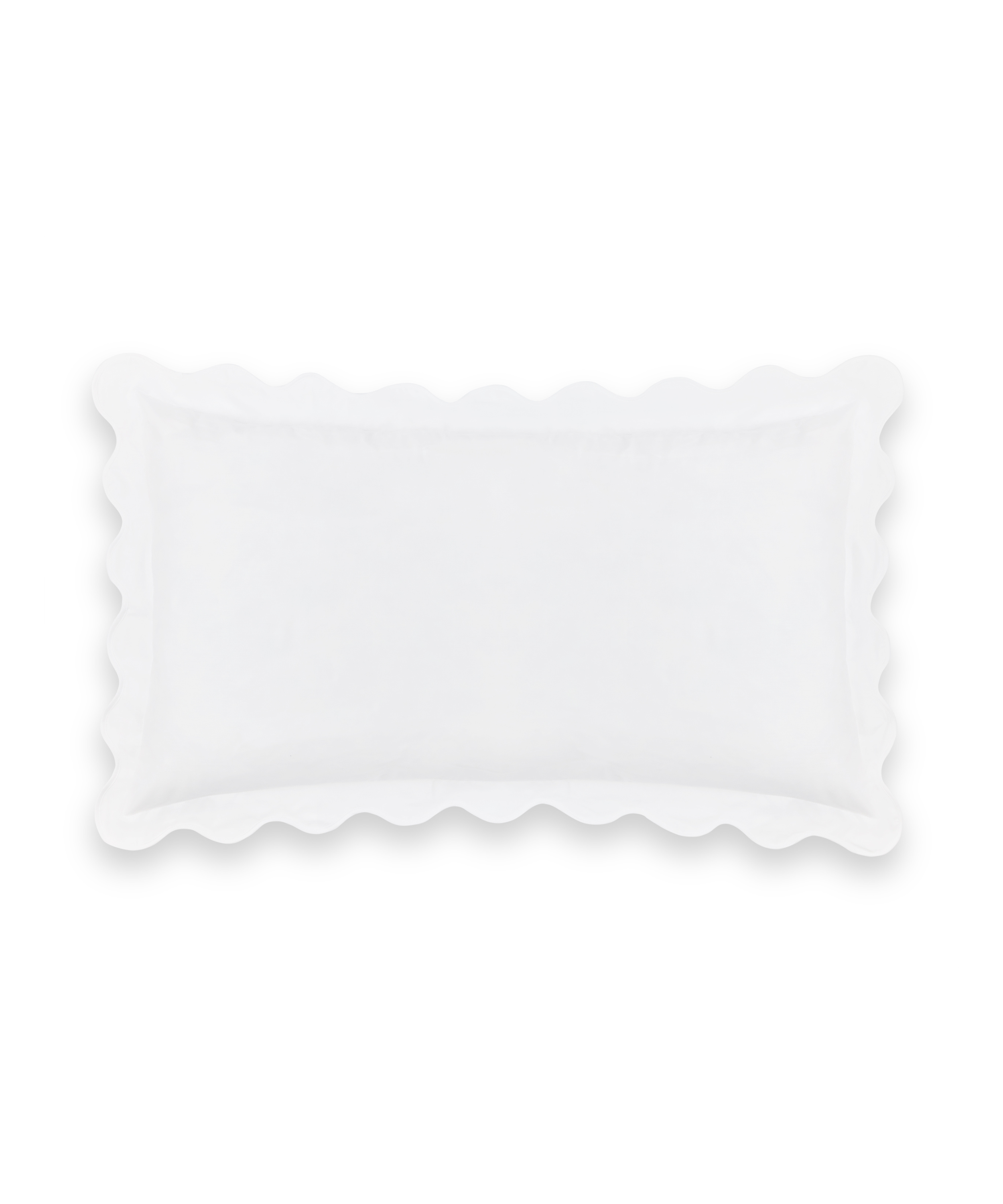 Pair of Alexandra Wavy Scalloped Pilllowcases, White, Cut Out