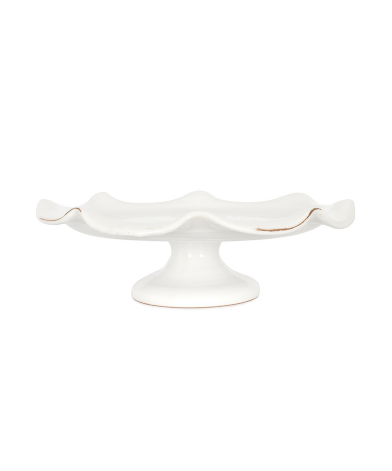 Rebecca Udall, Claudia Wavy Cake Stand, White Ruffled Edge