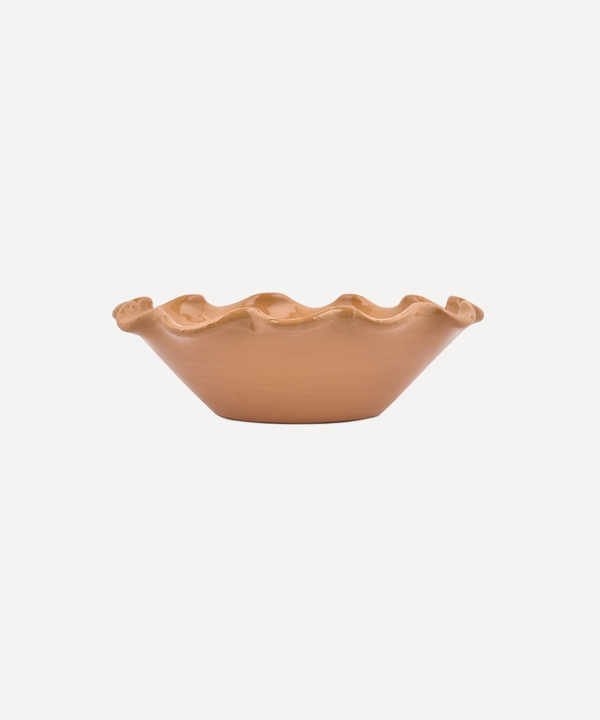 Ruffle Ceramic Bowl, Terracotta