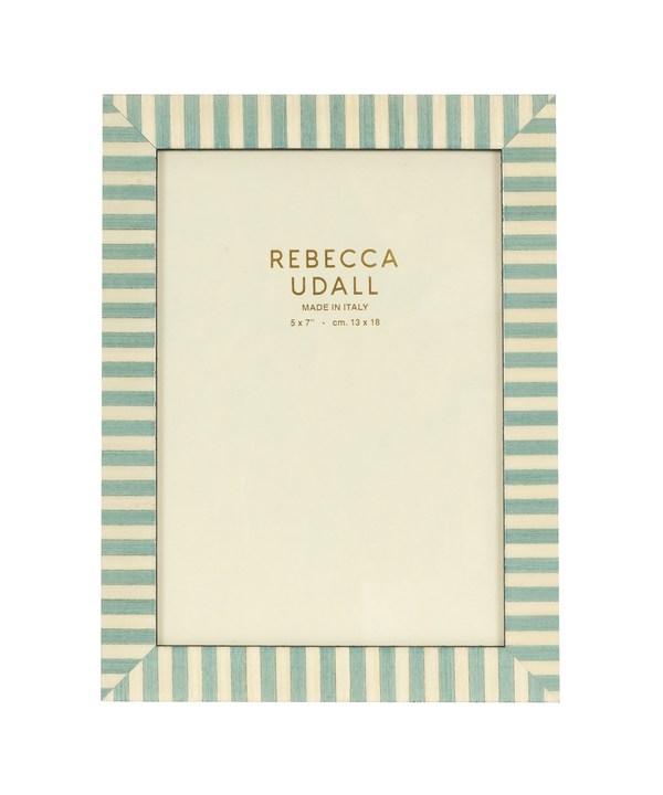 Rebecca Udall, Willa Photo Frame, Azure Blue Stripe 5 X 7