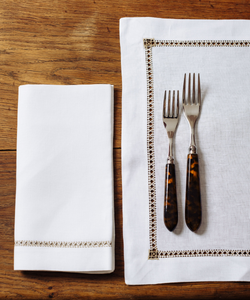 Georgiana Ladderstitch Linen Napkin, Nougat