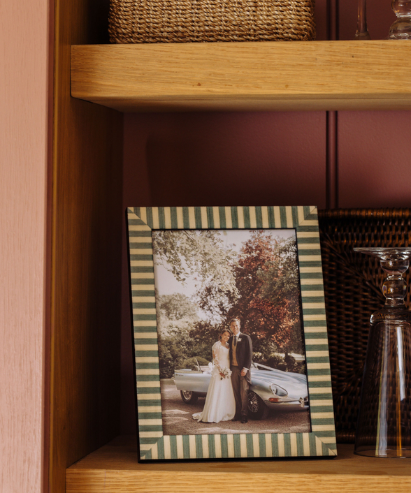 Willa Photo Frame, Azure, Shelf Lifestyle