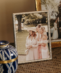 Rebecca Udall Sterling Silver Twist Photo Frame, displayed on shelf.