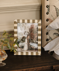 Delilah Striped Photo Frame, Taupe, Lifestyle