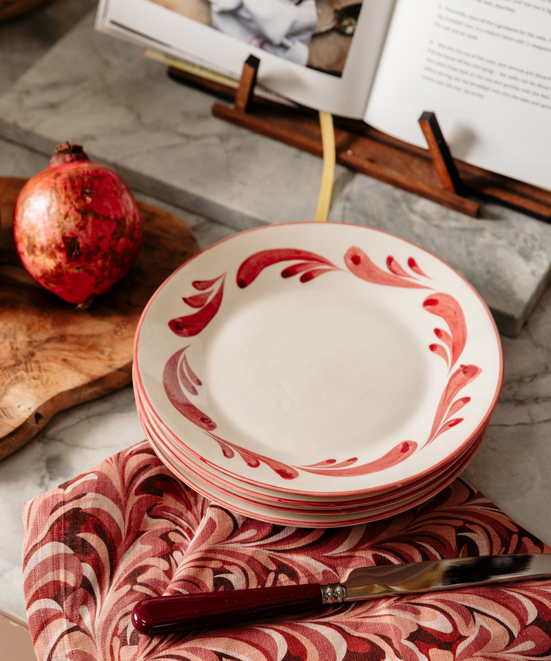 Rebecca Udall Celia Dessert Plate, Raspberry, Lifestyle