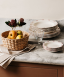 Olivia Scalloped Crockery, Raspberry Filet