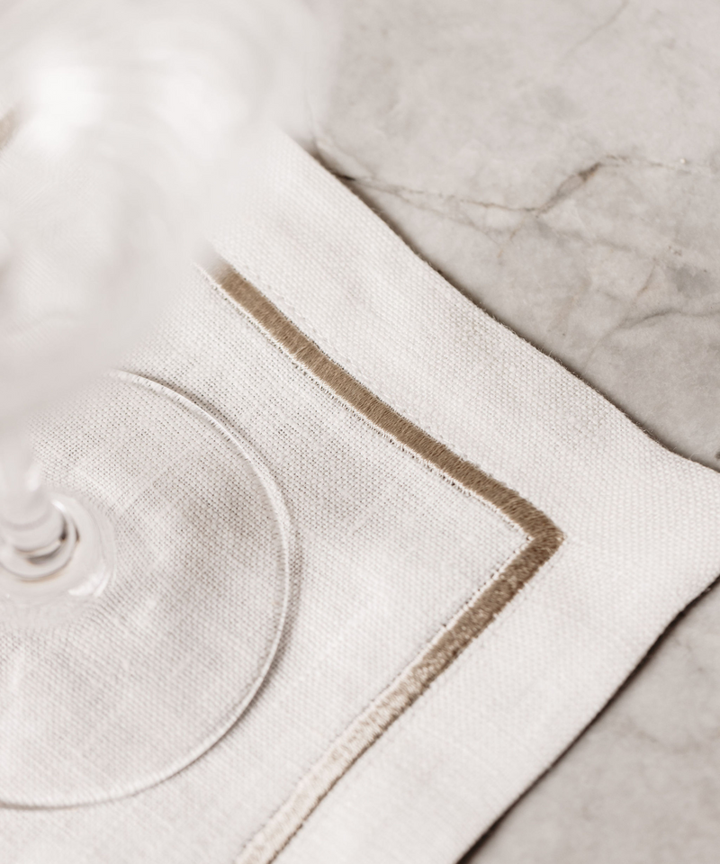 Set of 4 Sophie One Cord Cocktail Napkins, Natural