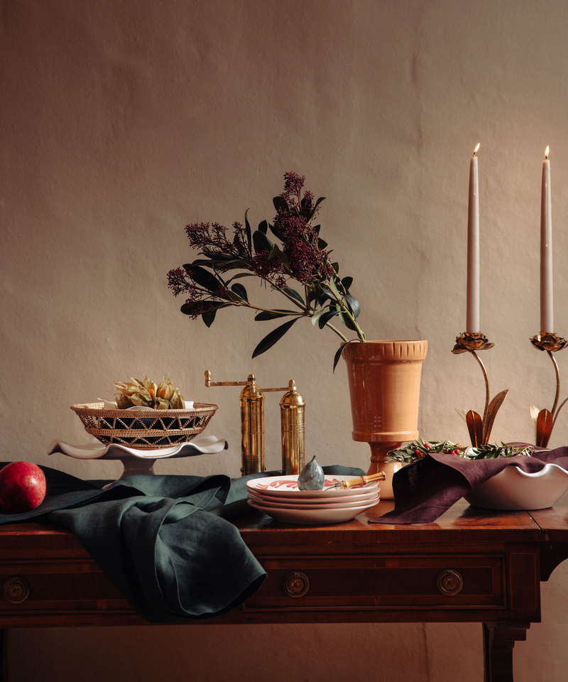 Classic Linen Tablecloth, Forest Green