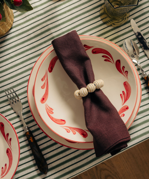 Classic Linen Table Linens, Black Cherry