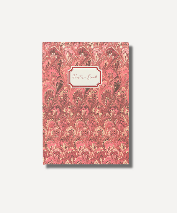 Hostess Book, Marble Red/Pink