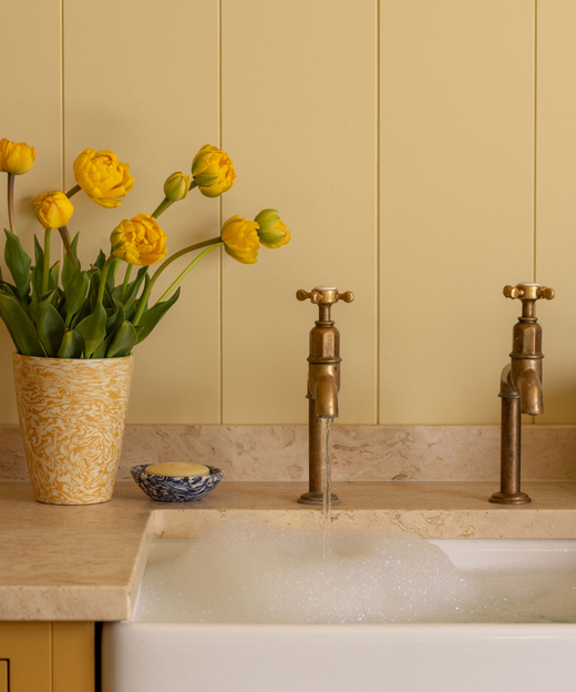 Aptware Marble Ceramic Vase, Mustard