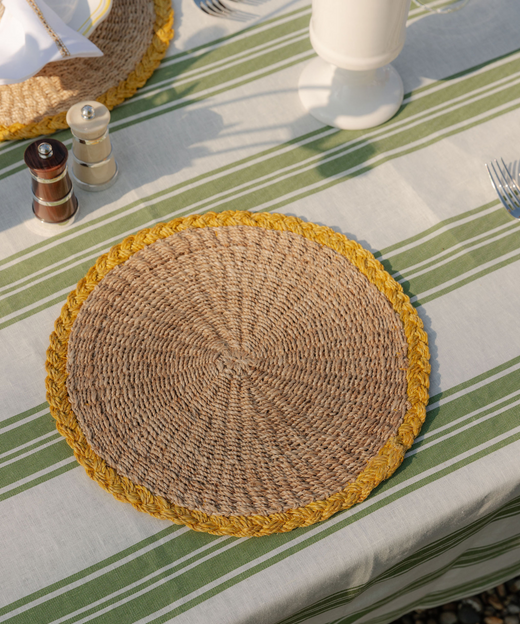 Braided Abaca Placemat, Natural/Straw
