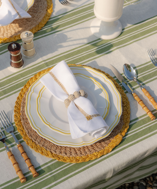 Braided Abaca Placemat, Natural/Straw