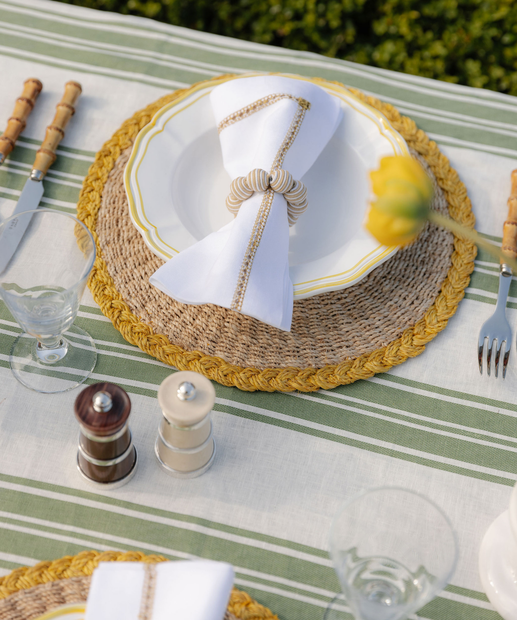 Georgiana Ladderstitch Linen Napkin, Straw