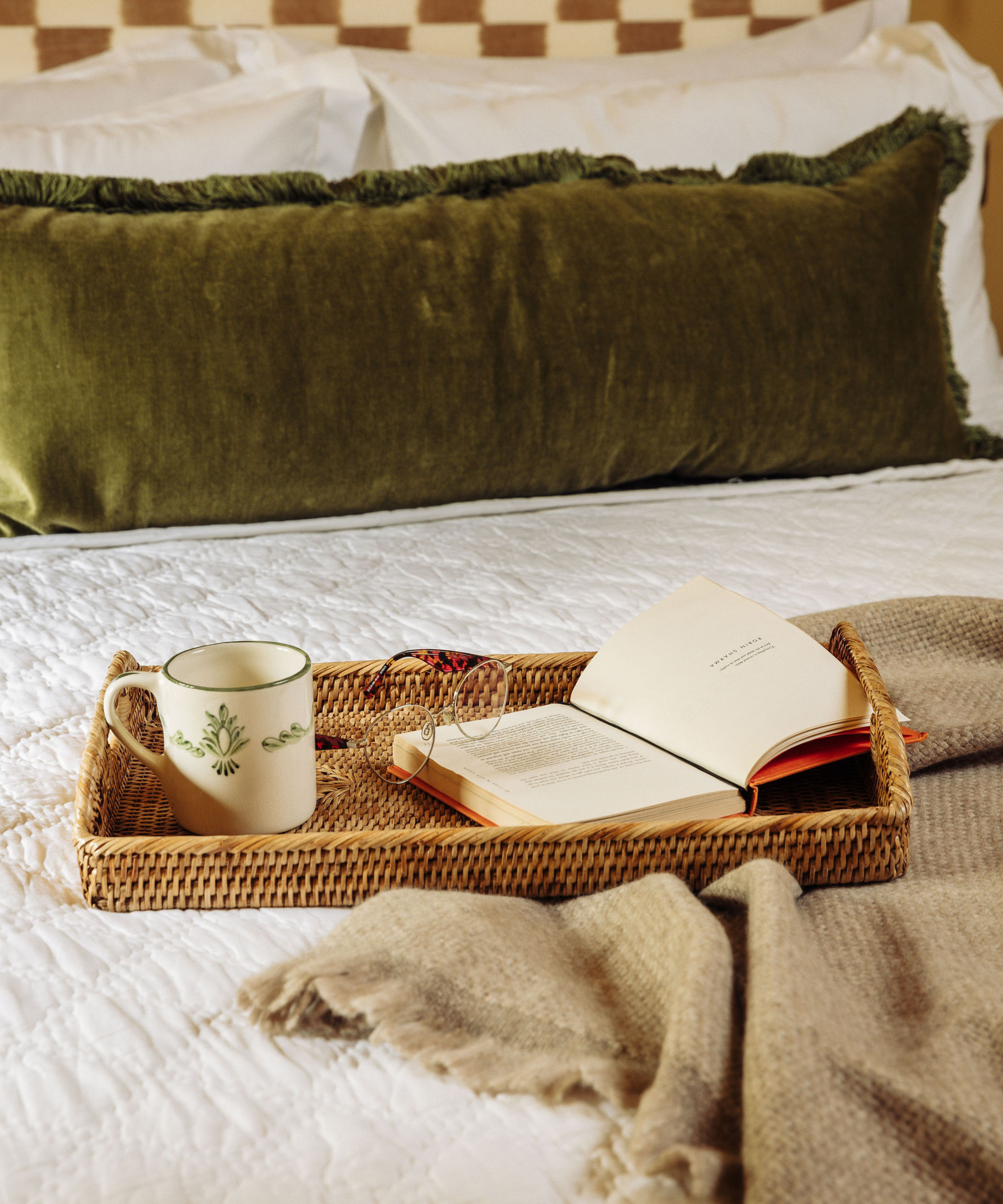 Basketweave Alpaca Throw, Natural