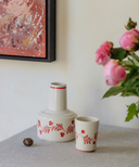 Iris Ceramic Carafe & Pair of Tumblers, Raspberry