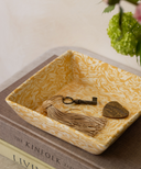 Aptware Marble Ceramic Vide Poche, Mustard