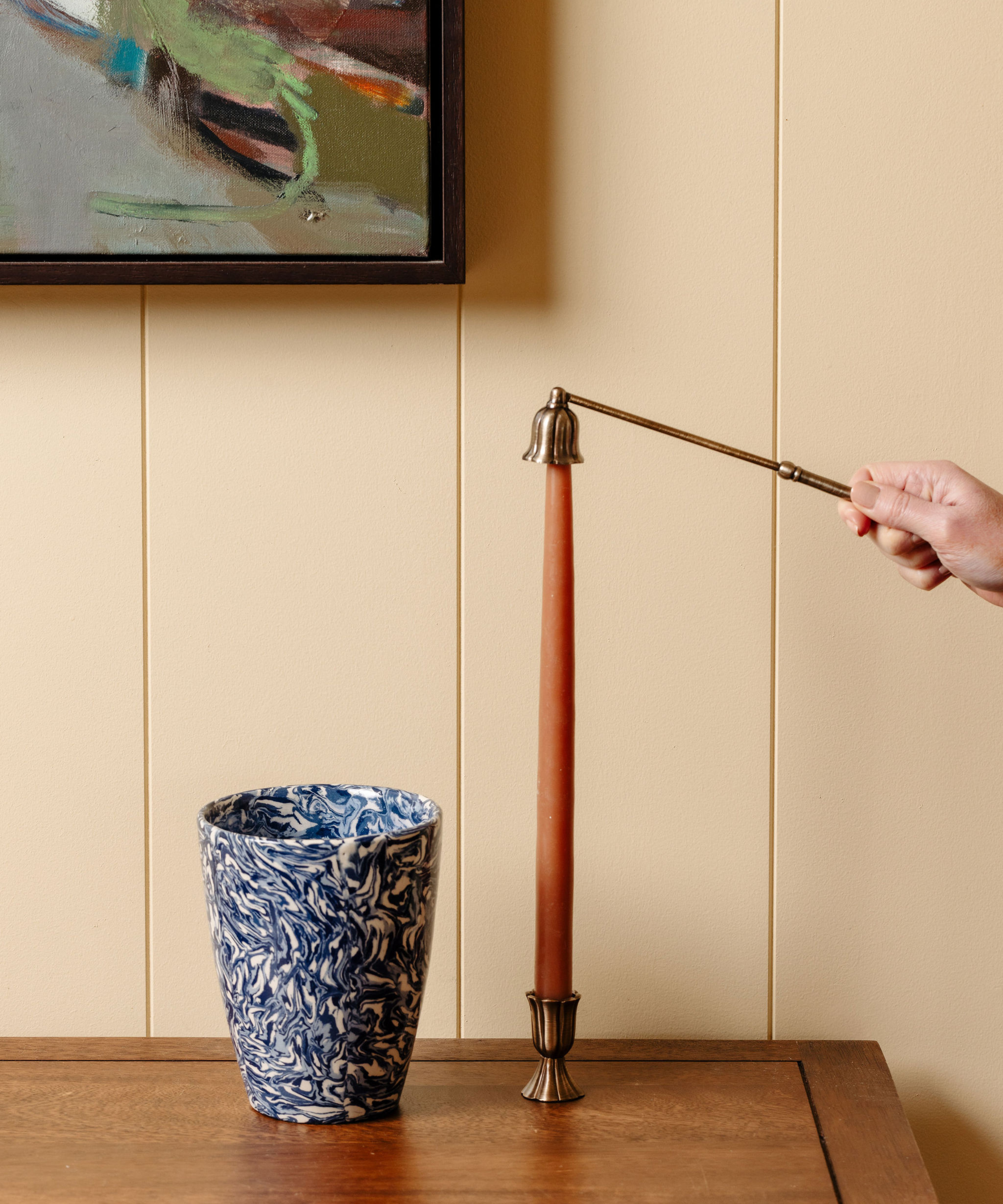 Fluted Candle Snuffer, Brass 