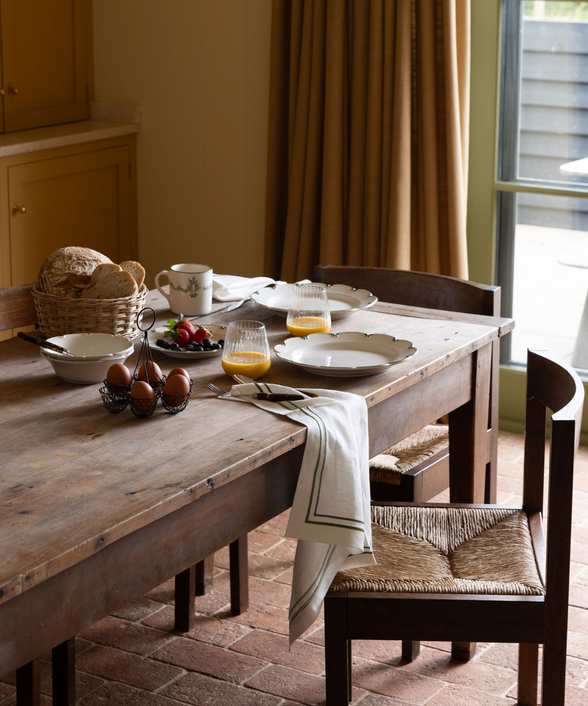 Sophie Two Cord Linen Napkin, Moss Green