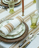 Colette Striped Linen Napkin, Nougat, with Eleanor Crockery