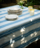 Colette Striped Table Linens, Harbour Blue, with Daisy Tumbler