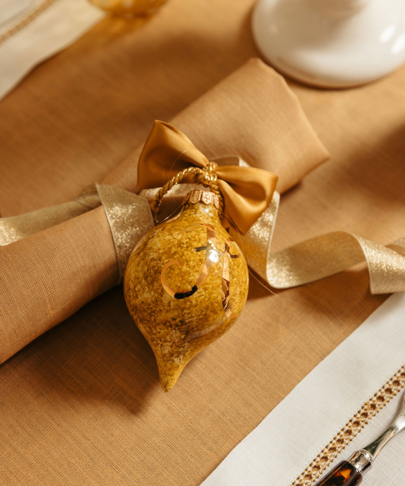 Natalia Initial Bauble, Gold/Amber, Lifestyle