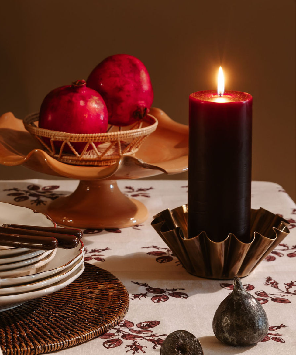 Medium Pillar Candles, Burgundy